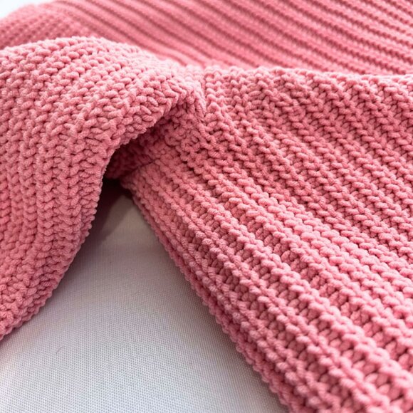 UNIQLO BUBBLEGUM PINK CREWNECK BULKY KNIT SWEATER - M - Picture 5 of 7
